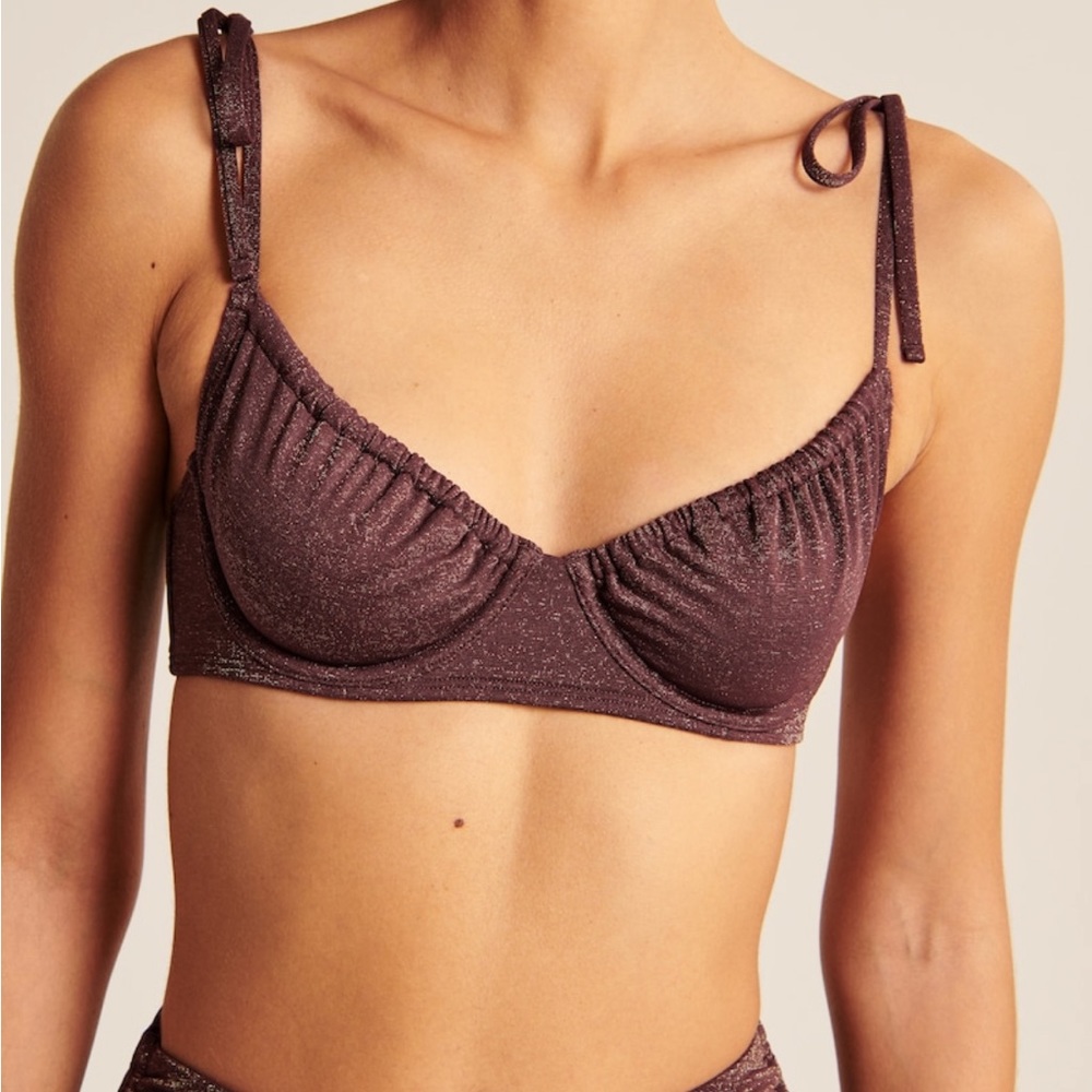 Abercrombie & Fitch Bikini Top Brown Shimmer